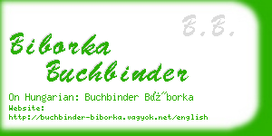 biborka buchbinder business card